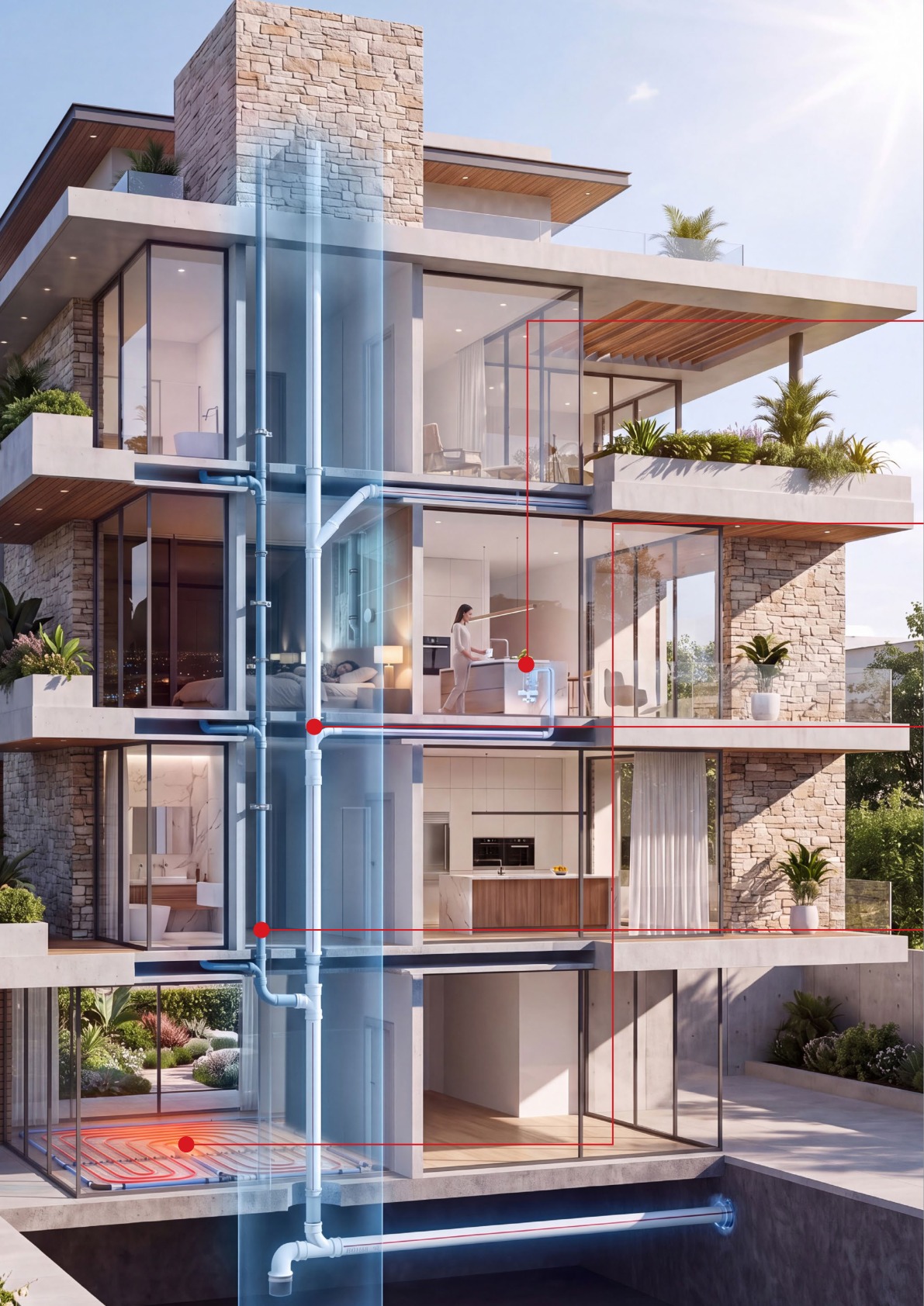 Plastherm boru ve tesisat sistemlerinin bina içi uygulaması